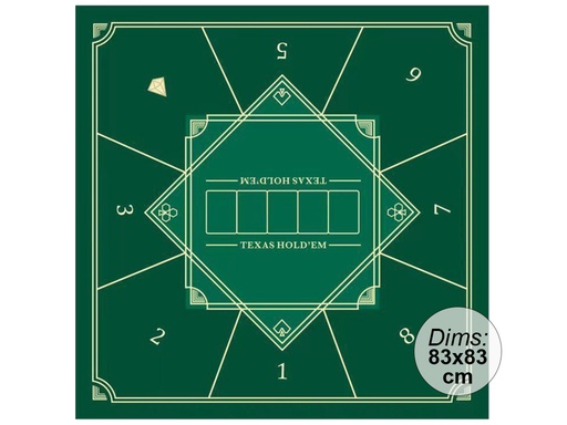 [B195] Tapis de poker carré 83x83cm (Vert)