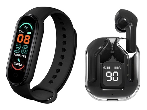 [FFE513] Pack Sport - Bracelet connecté EKO-Life avec TWS Imagine Bluetooth 5.3 (Noir)