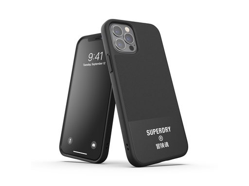 [SX5915] Coque Superdry Canvas pour iPhone 12 et iPhone 12 Pro (Noir)