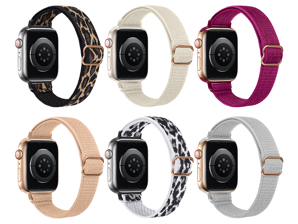 Pack de 6 bracelets en nylon pour Apple Watch 42/44/45/49mm