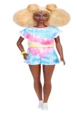 Barbie Fashionistas - Coupe afro blonde avec combishort tie and dye