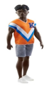 [LJ4400] Barbie Ken Fashionistas - Cheveux bruns nattés et T-shirt orange