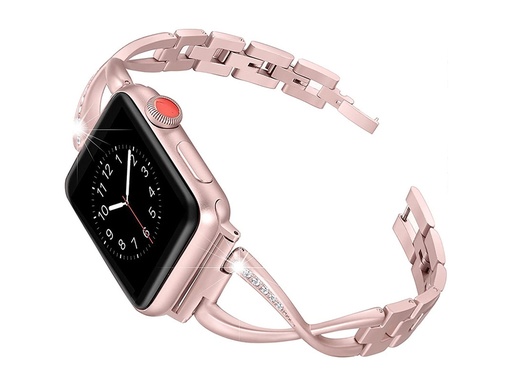 [TTE763] Bracelet en acier inoxydable Infinity pour Apple Watch 38/40 et 41mm - Pink