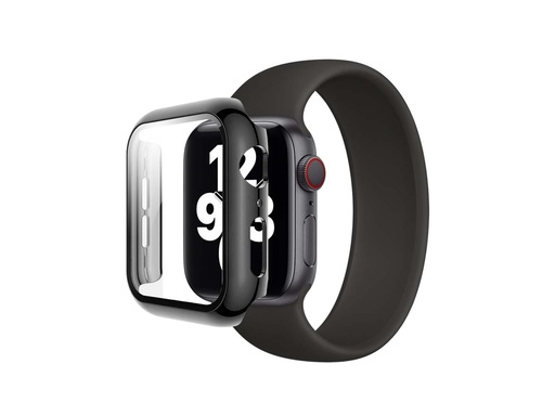 [TTE787] Coque de protection intégrale avec verre trempé pour Apple Watch 44mm - Noire