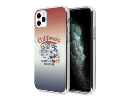 [H6451] Coque U.S Polo ASSN. California Central Coast pour iPhone 11 Pro Max - Bleue et Rouge