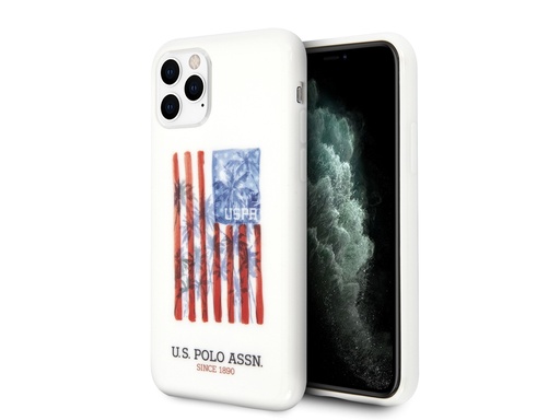 [H7151] Coque U.S Polo ASSN. American Flag pour iPhone 11 Pro Max - Blanche