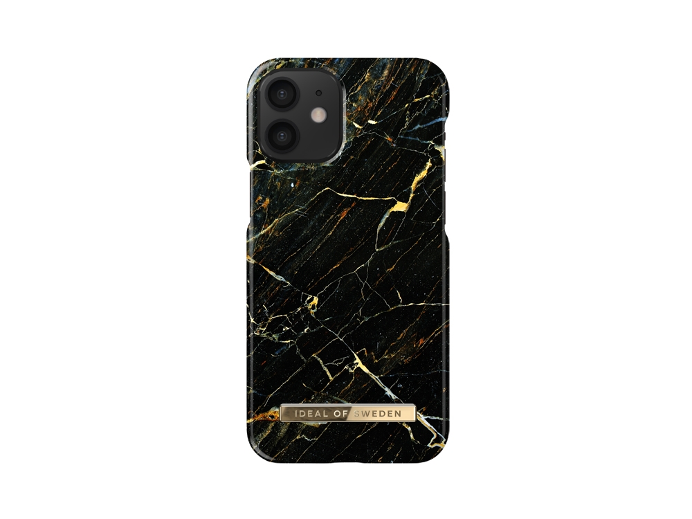 Coque Ideal of Sweden Fashion Port Laurent Marble pour iPhone 12 Mini - Or/Noire intense