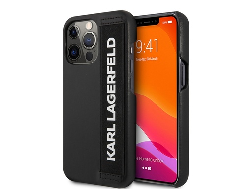 [H3064] Coque Karl Lagerfeld Elastic Strap pour iPhone 13 Pro - Noire