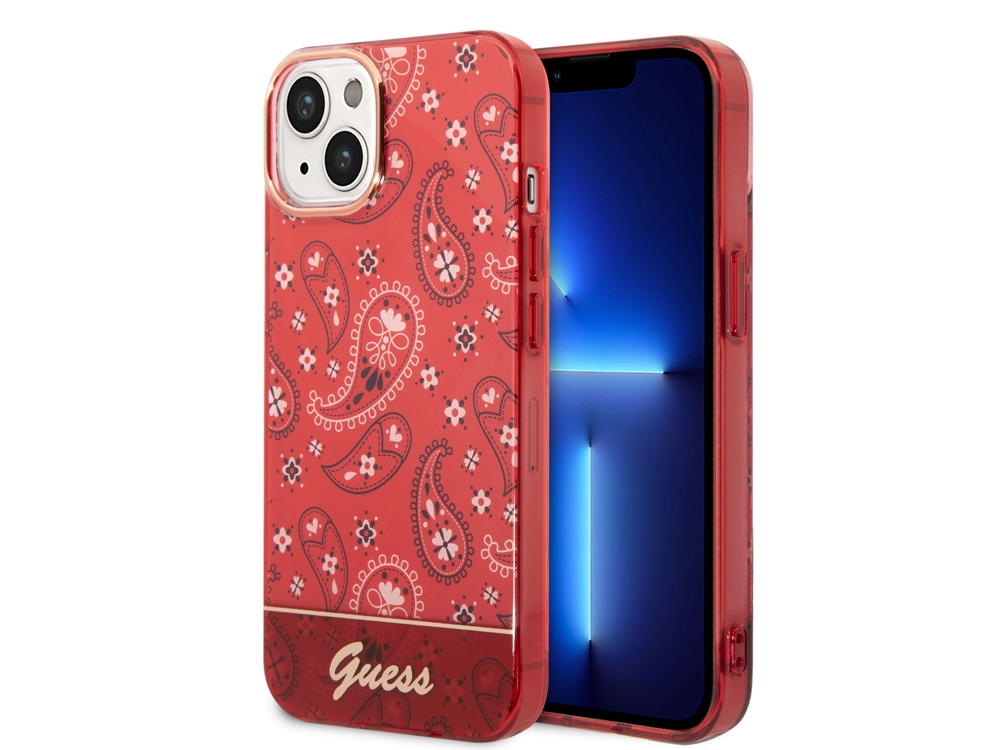 Coque Guess TPU Bandana pour iPhone 14 - Rouge