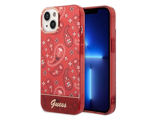 [H4044] Coque Guess TPU Bandana pour iPhone 14 - Rouge
