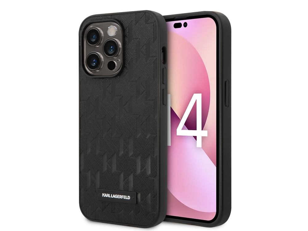 Coque Karl Lagerfeld PU Saffiano Monogram pour iPhone 14 Pro Max - Noire