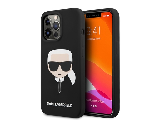 [H5421] Coque Karl Lagerfeld Silicone Karl’s Head pour iPhone 14 Pro - Noire