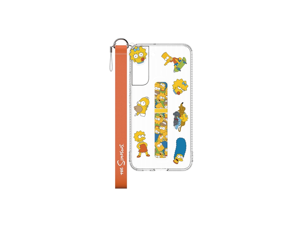 Pack dragonne avec autocollants et socle The Simpsons compatible coque Stand Samsung