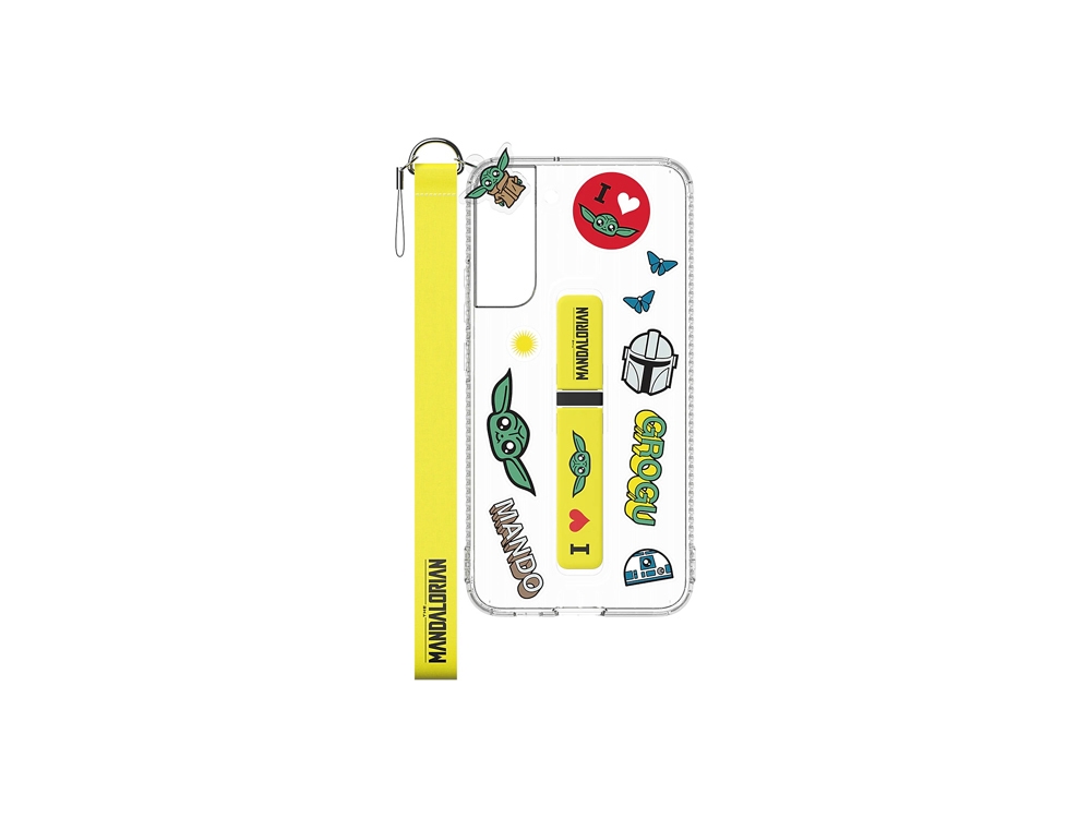 Pack dragonne avec autocollants et socle The Mandalorian compatible coque Stand Samsung