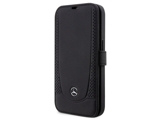 [H2727] Etui folio Mercedes en cuir véritable pour iPhone 14 Pro
