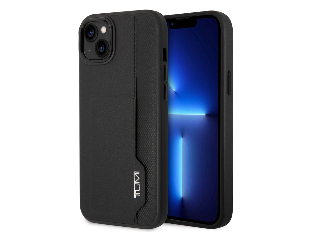 Coque Tumi Card Slot en cuir véritable pour iPhone 14