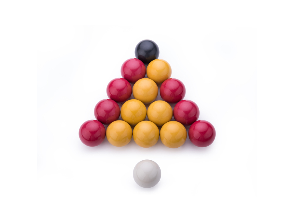 Lot de 16 billes de billard Ø 50.8 mm en résine pour jeu anglais 8 pool