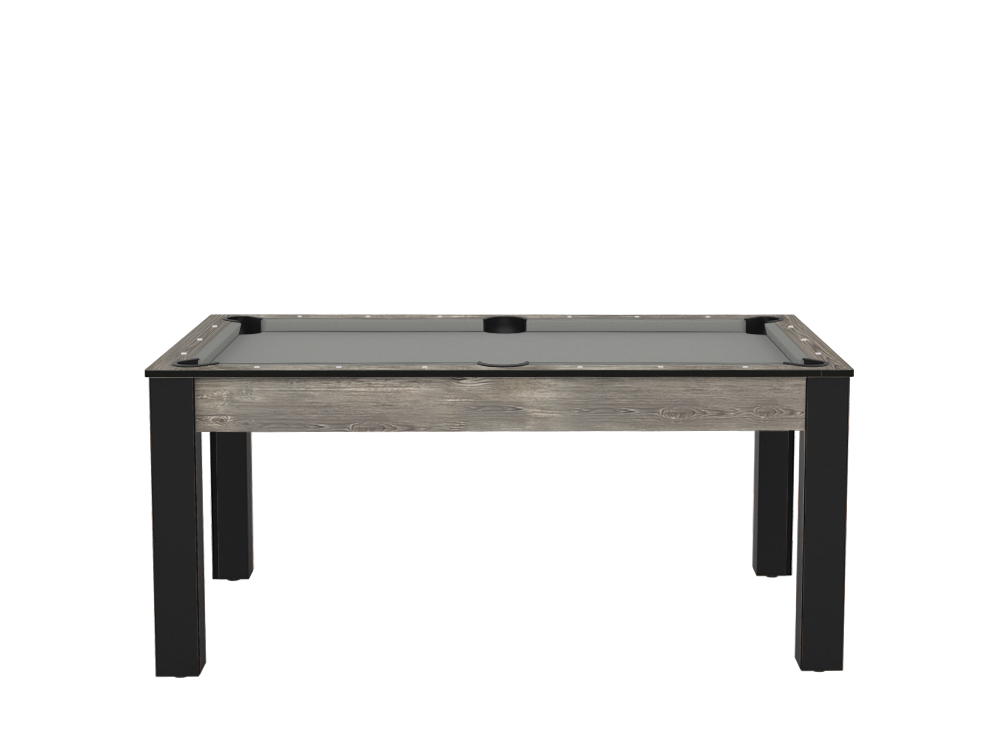 Billard Texas 6 pieds convertible en table à manger - 6 personnes - Coloris industriel tapis gris