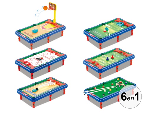 [TK295] Table multi-jeux 6en1 - Modèle Evolutive