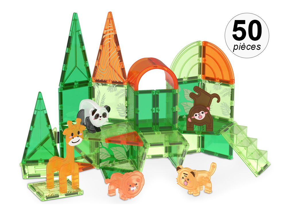 Jeu de construction magnétique - 50 pcs - Modèle Jungle