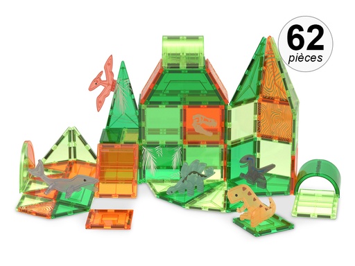 [TK310] Jeu de construction magnétique - 62 pcs - Modèle Jurassic