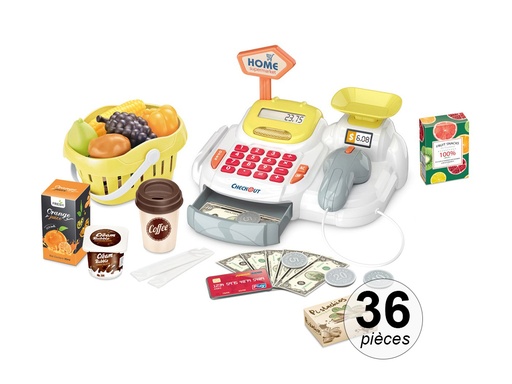 [TK317] Caisse enregistreuse avec douchette et accessoires - Set de 36 pièces