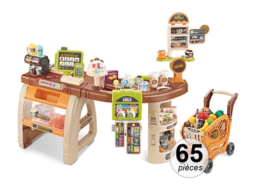 [TK322] Caisse de supermarché enfant avec effets sonores et lumineux - Set de 65 pièces