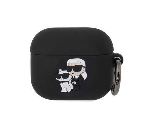 [H90903] Protection en silicone Karl Lagerfeld NFT avec anneau pour Airpods 3 - Noire