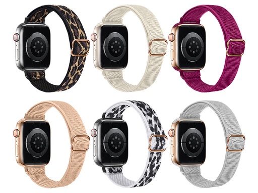 [TTE1083] Pack de 6 bracelets en nylon pour Apple Watch 38/40/41mm - Gamme Revolt #01