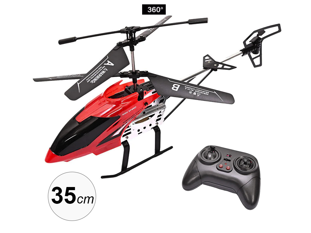 Hélicoptère télécommandé avec gyro 3.5CH 35cm - Modèle Falcon - Rouge