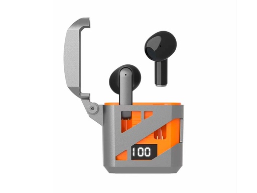 [TTE1134] Écouteurs TWS EKO LED ENC Bluetooth 5.3 - Modèle Optimus - Coloris Orange