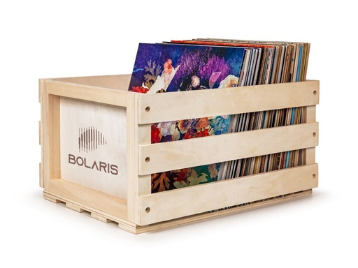 [Y126] Casier de rangement 75 albums Bolaris - Bois Naturel