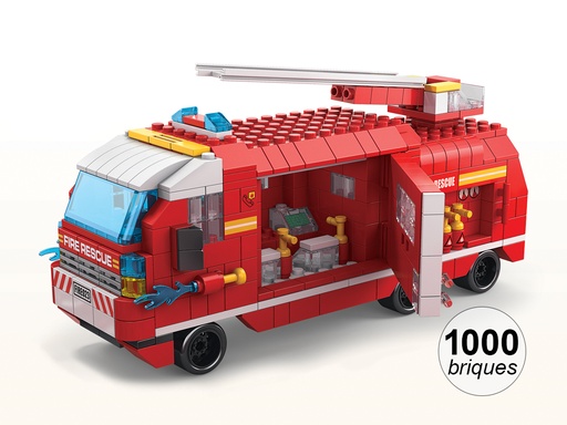 [TK435] Jeu de construction 6 en 1 - Thème Pompier - 1000 briques